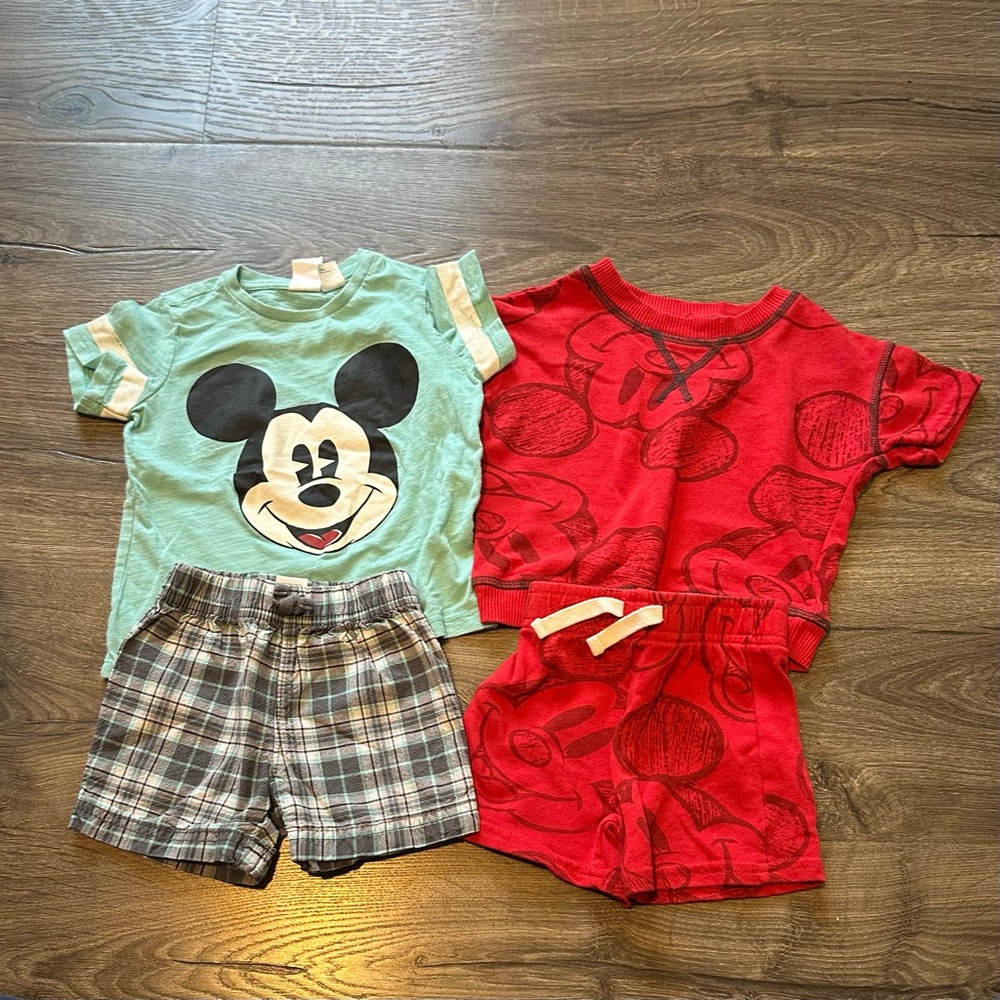 Baby Boy 12m Red and Blue Mickey Mouse Outfits